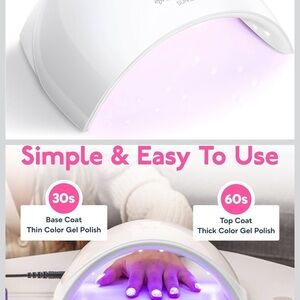 White UV LED Nail Lamp - Portable Gel Nail Dryer